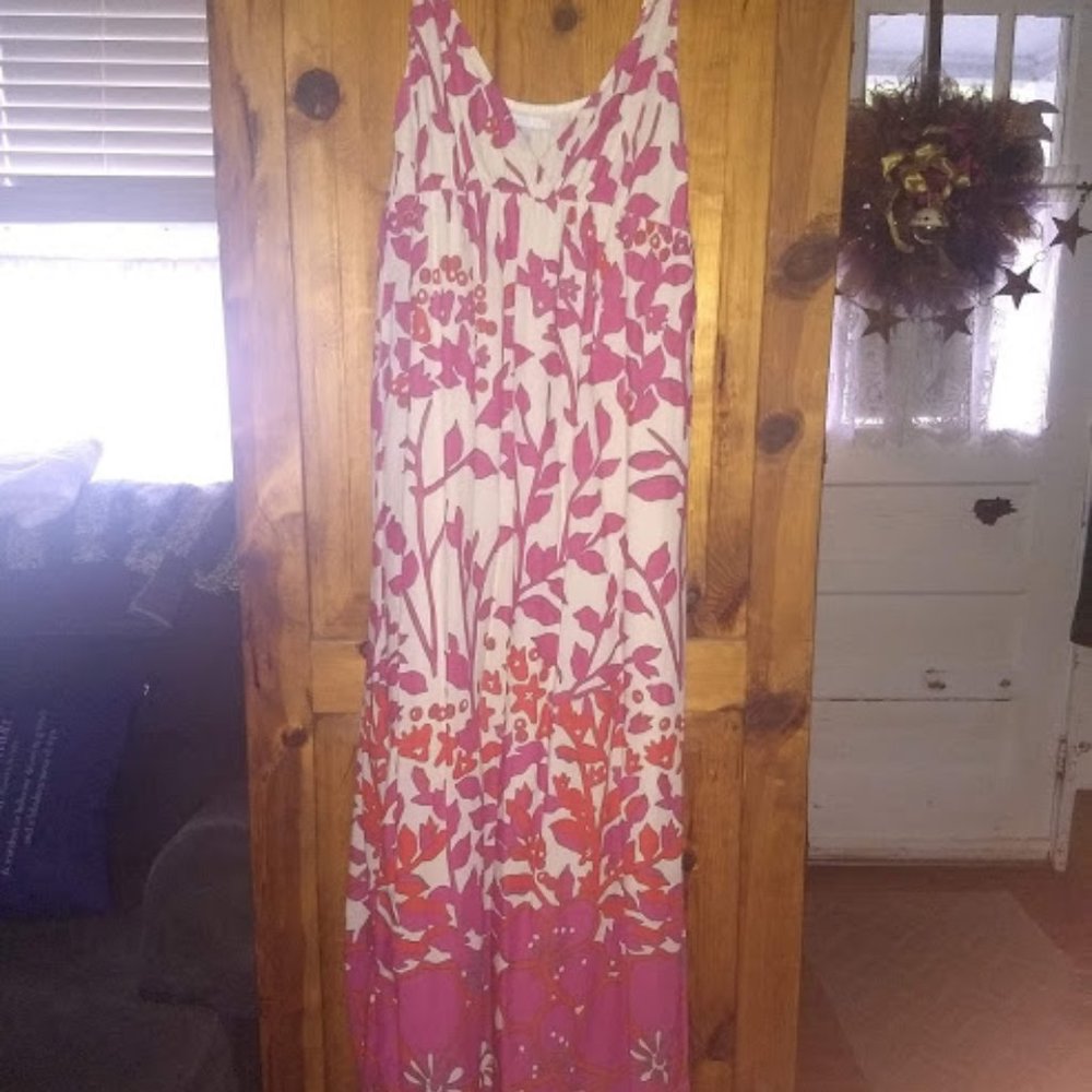 Old Navy Maxi Sundress Medium Petite Beige Pink
